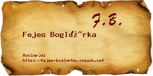 Fejes Boglárka névjegykártya