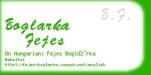 boglarka fejes business card